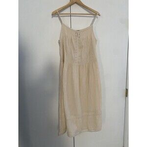 Magashoni Large Womens Dress Cotton Beige Sundress
